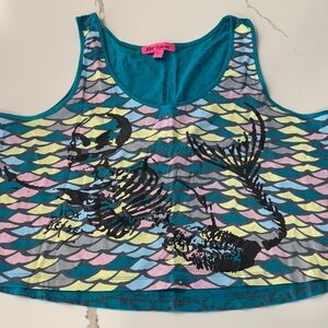 Betsey Johnson Multicolor Mermaid Tank Top Small